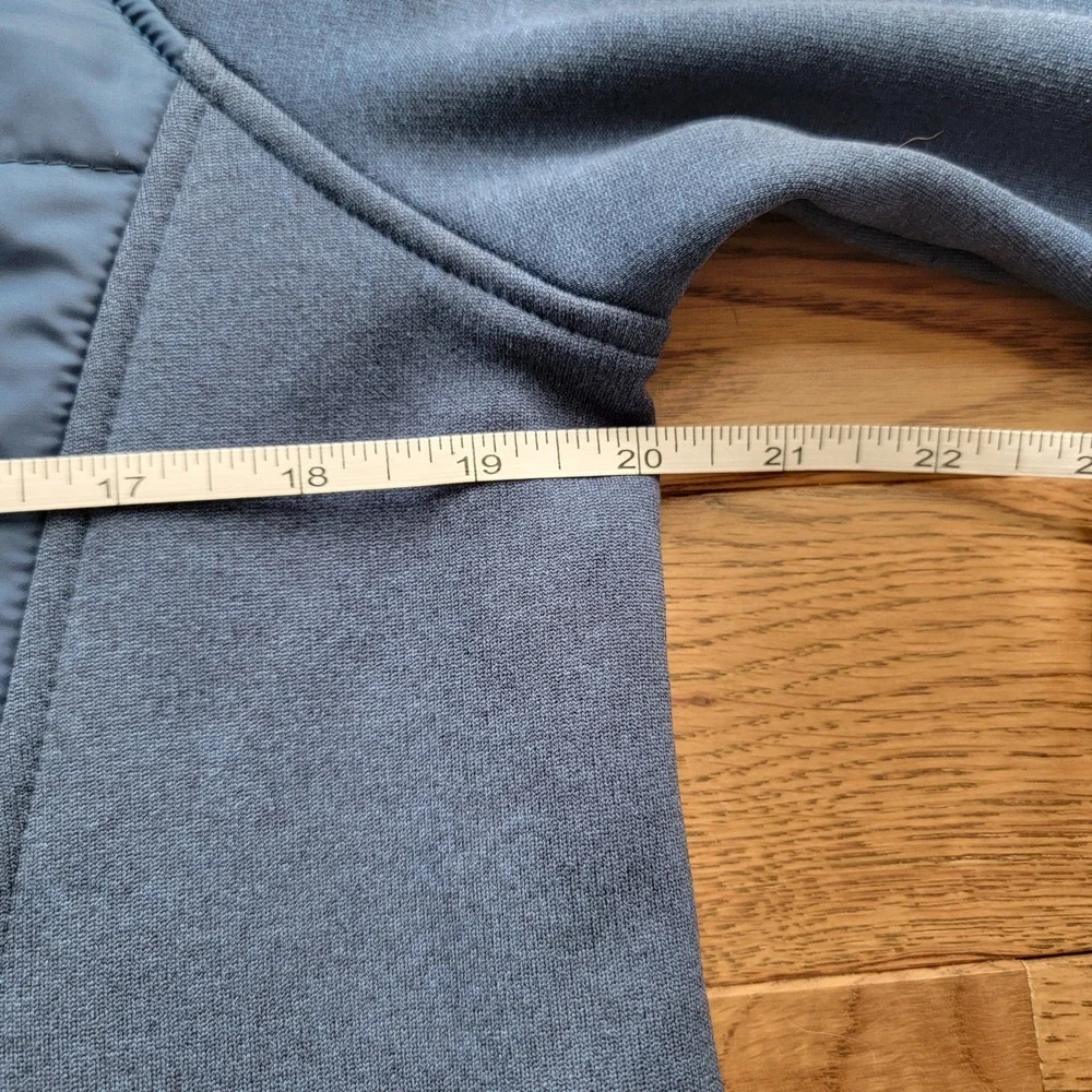 Orvis Hybrid Quilted Fleece Full Zip Insulated Puffer Jacket Mens M Blue